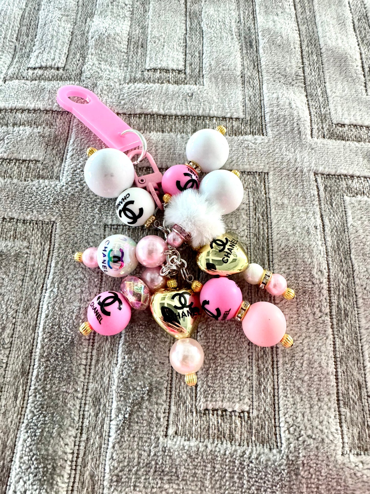 Pink Gold Heart Logo Straw Cup Charm Fancy