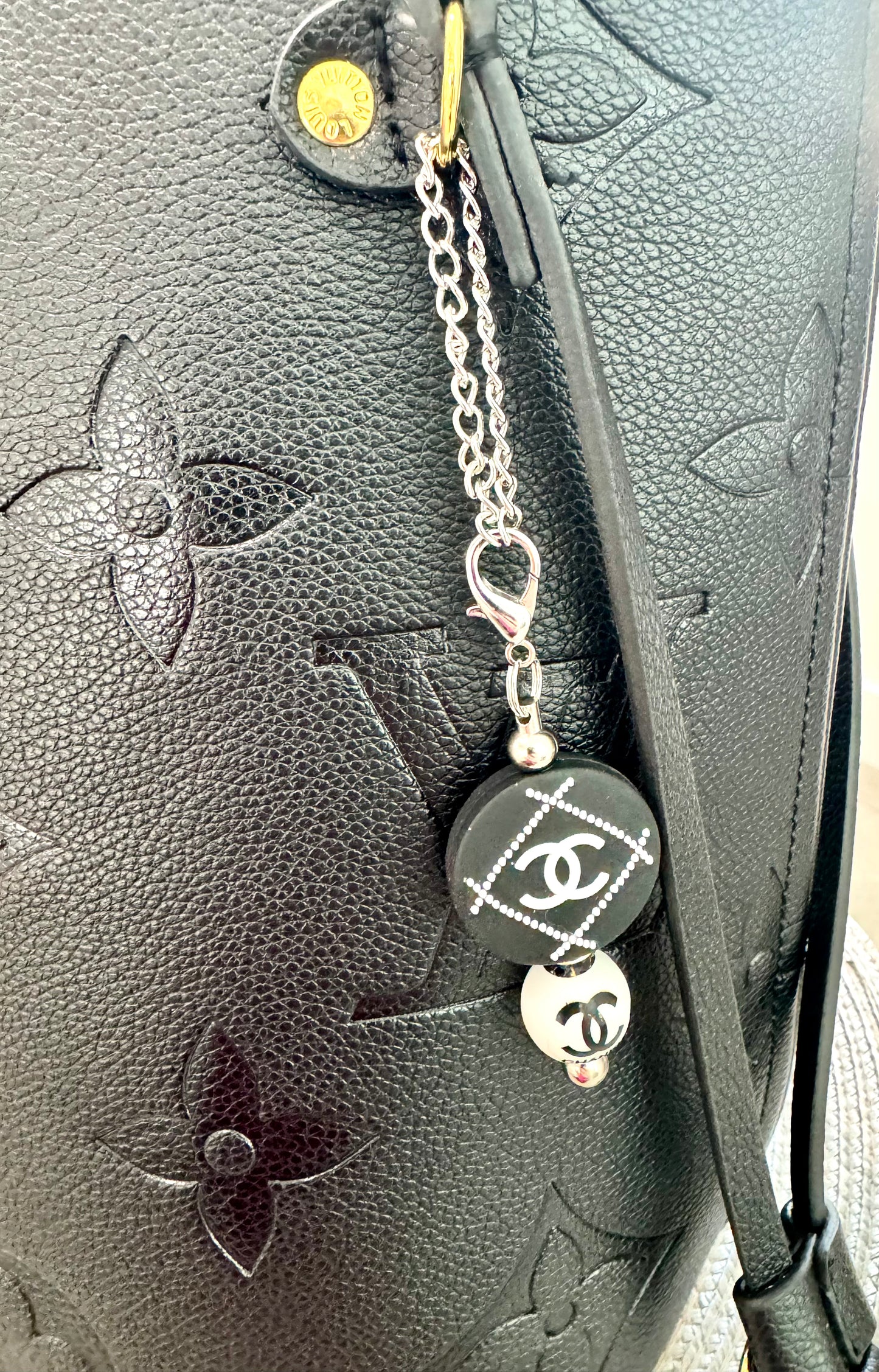 Black White Designer Cup Handle Charm