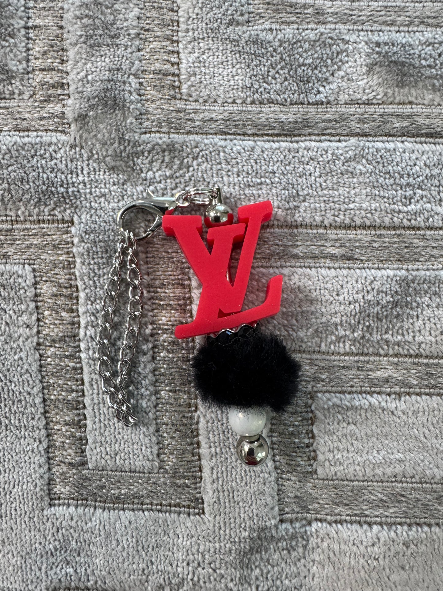 Red Black Letter Cup Handle Charm Fancy