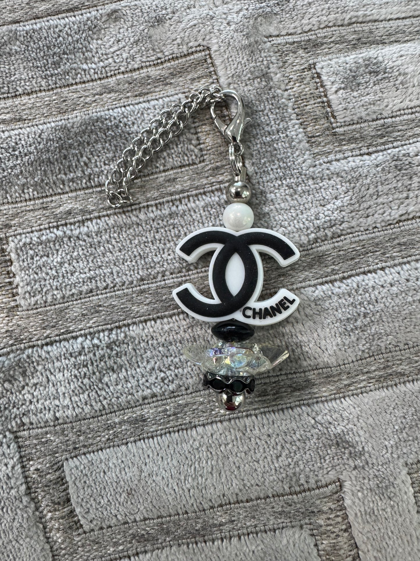 Black White Designer Letter Cup Handle Charm