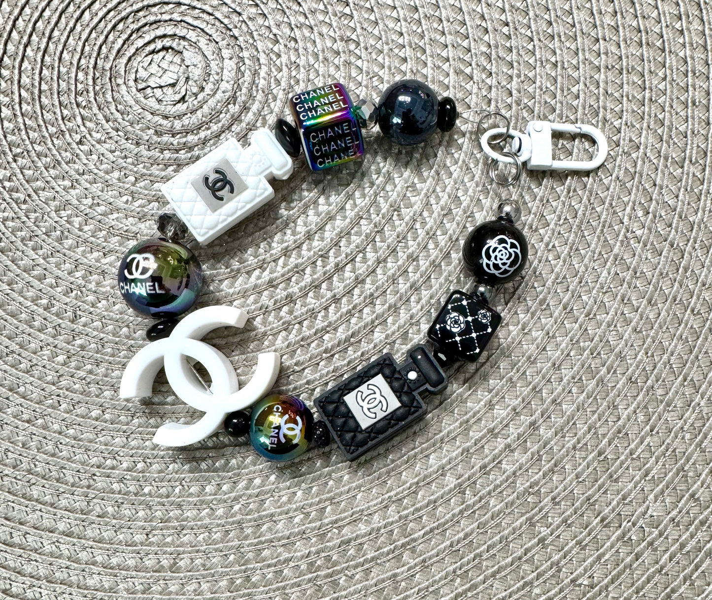 Black White Perfume Cell Bag Charm