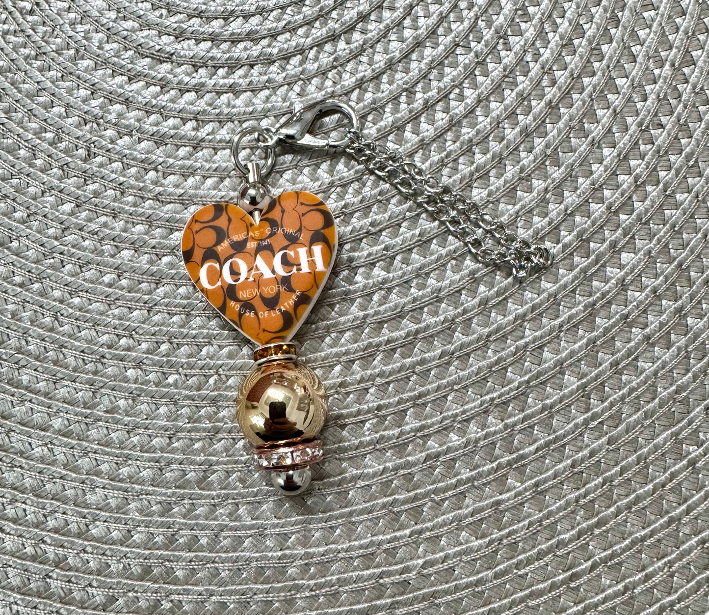 Brown Heart Cup Bag Charm