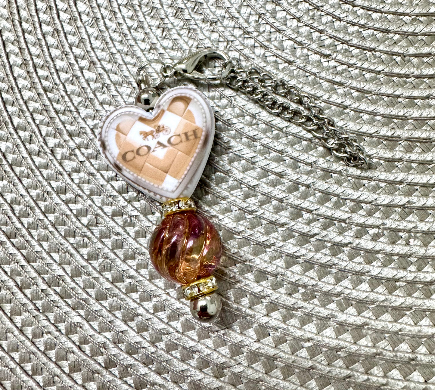 Brown Heart Bag Cup Charm