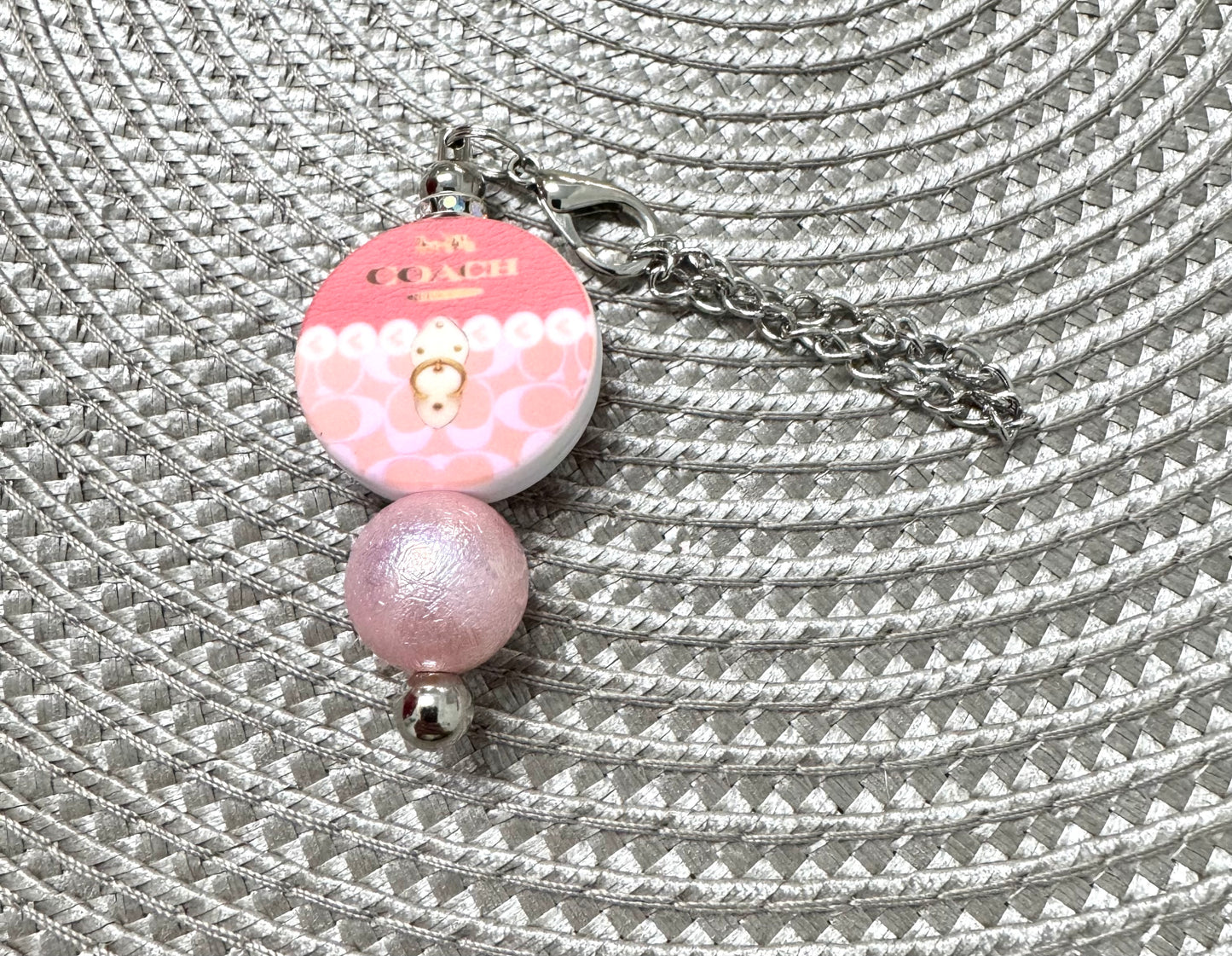 Pink Purse Pearl Cup Charm