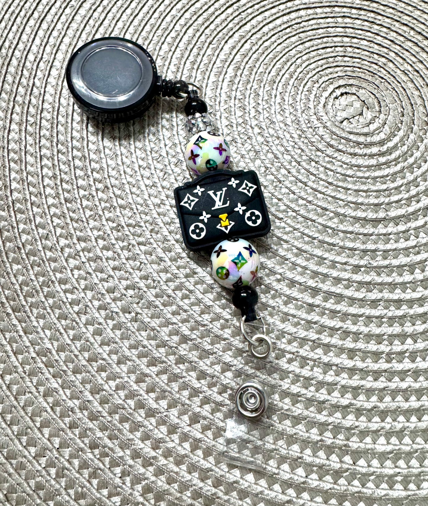 Black White Purse Lanyard