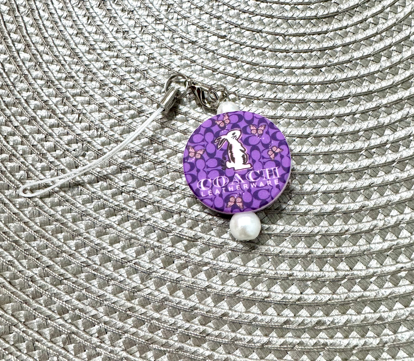 Purple Bunny Purse Cell Phone Charm