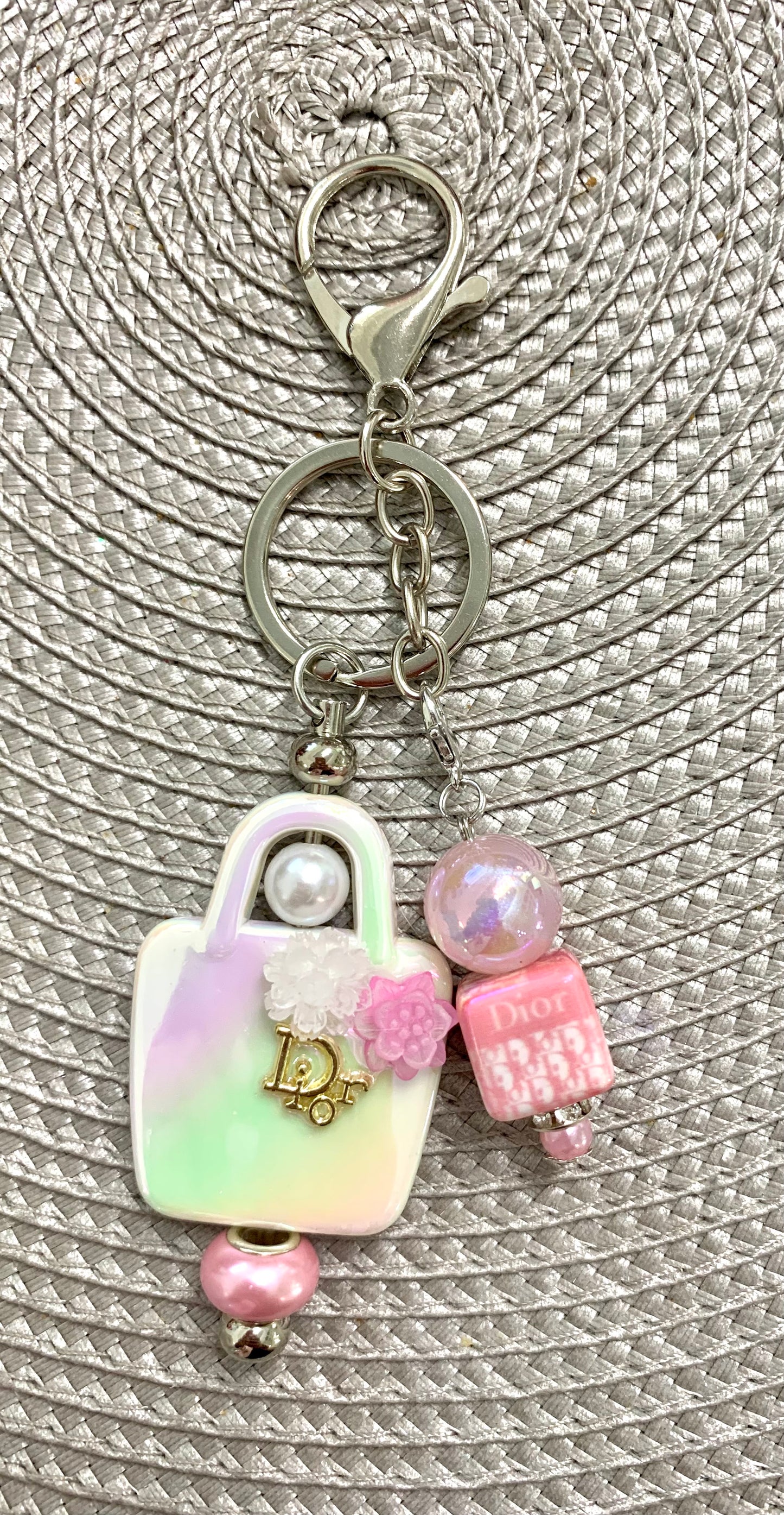 White Purse Keychain