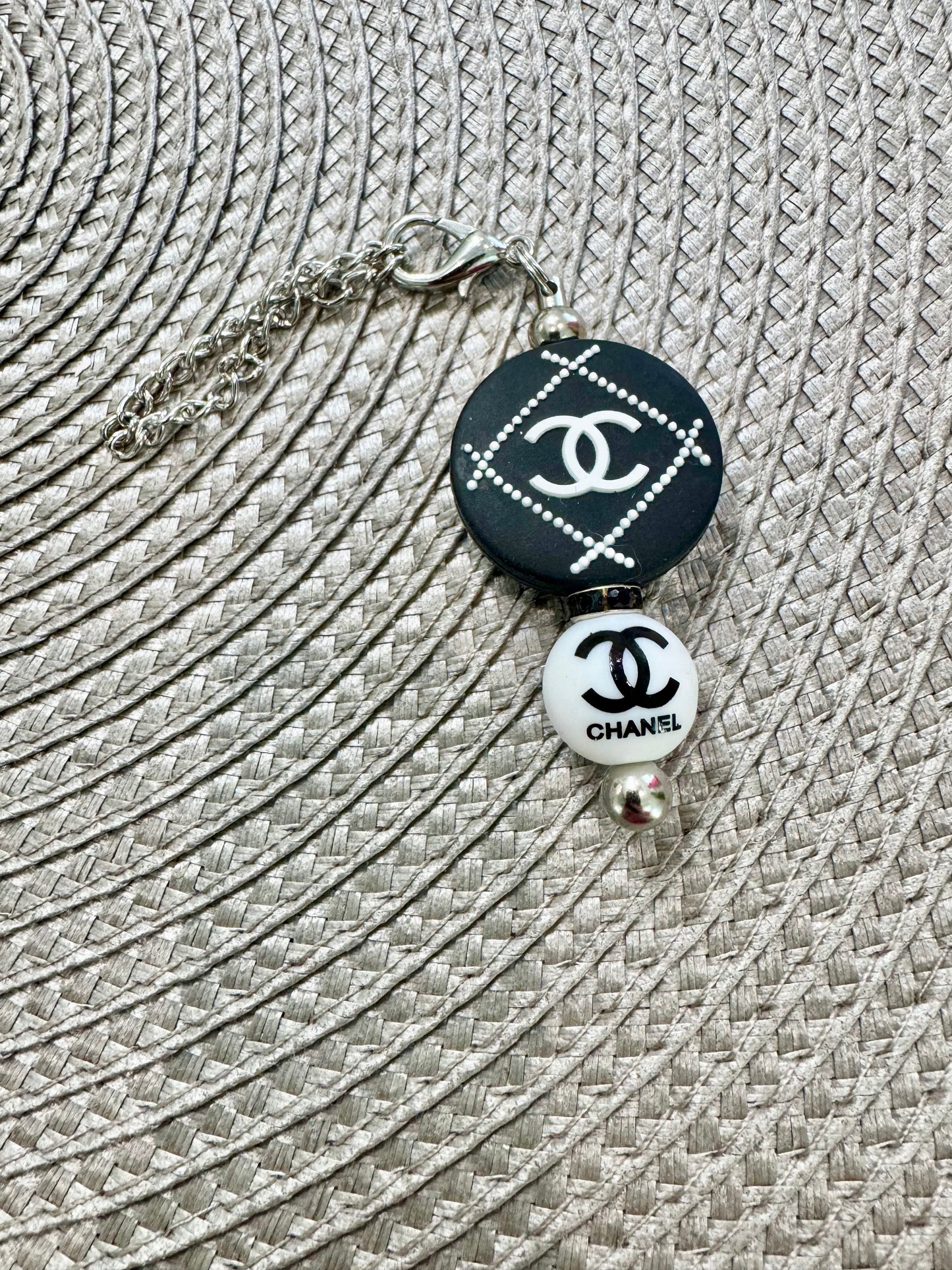 Black White Designer Cup Handle Charm