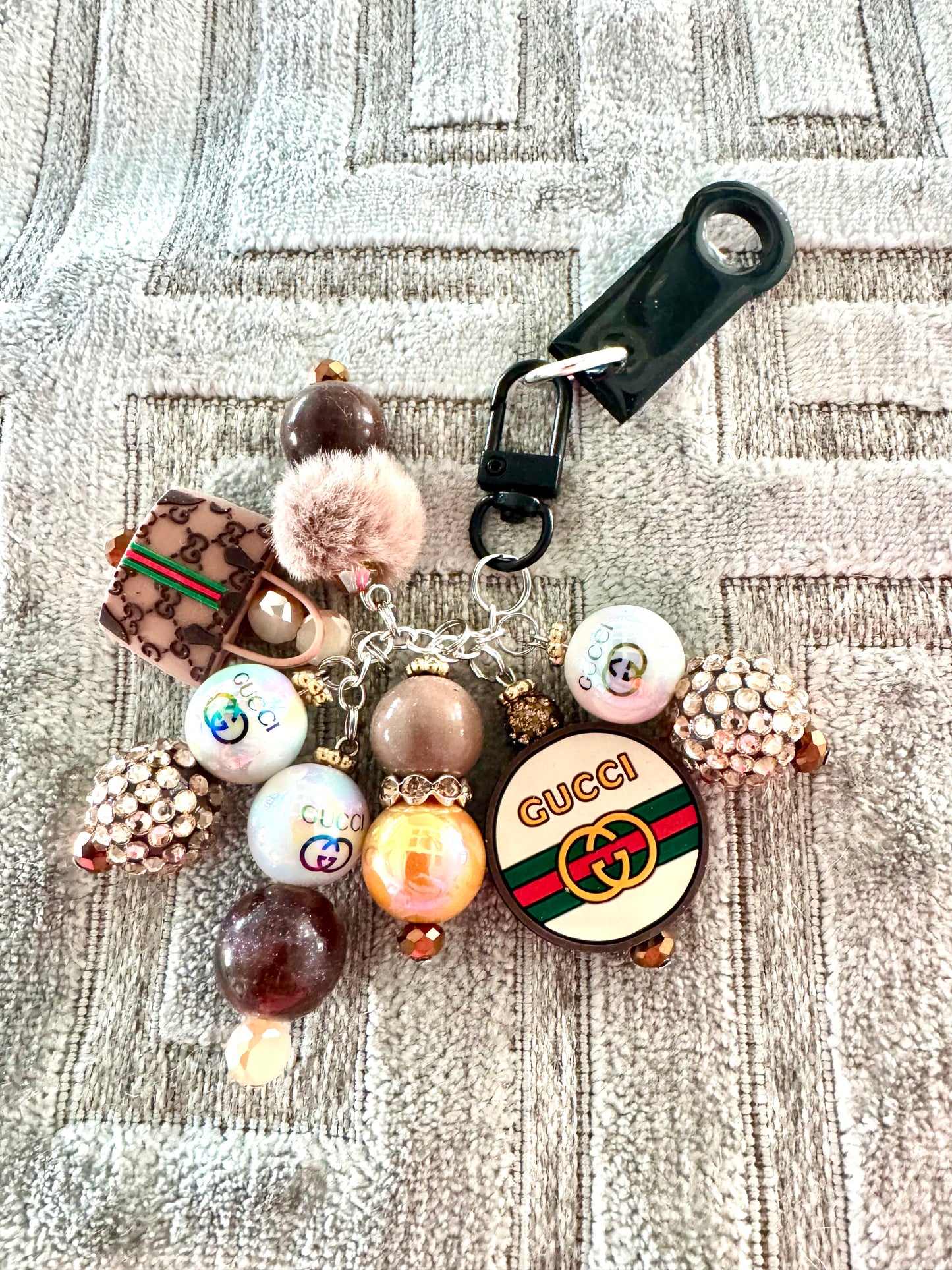 Handmade Logo Bag Straw Cup Charm Bauble Dangle Fancy