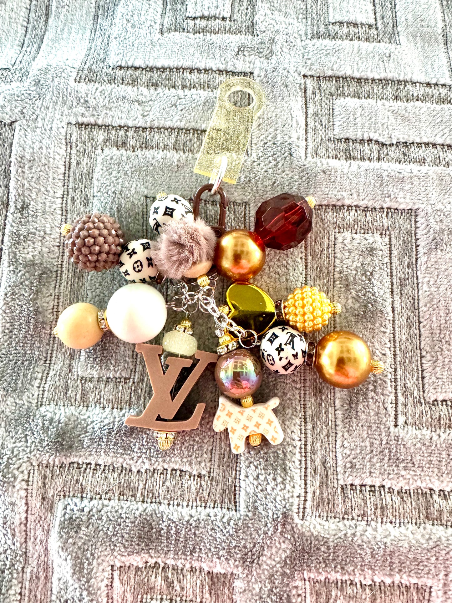Logo Dog Straw Cup Charm Fancy Bauble Dangle Handmade