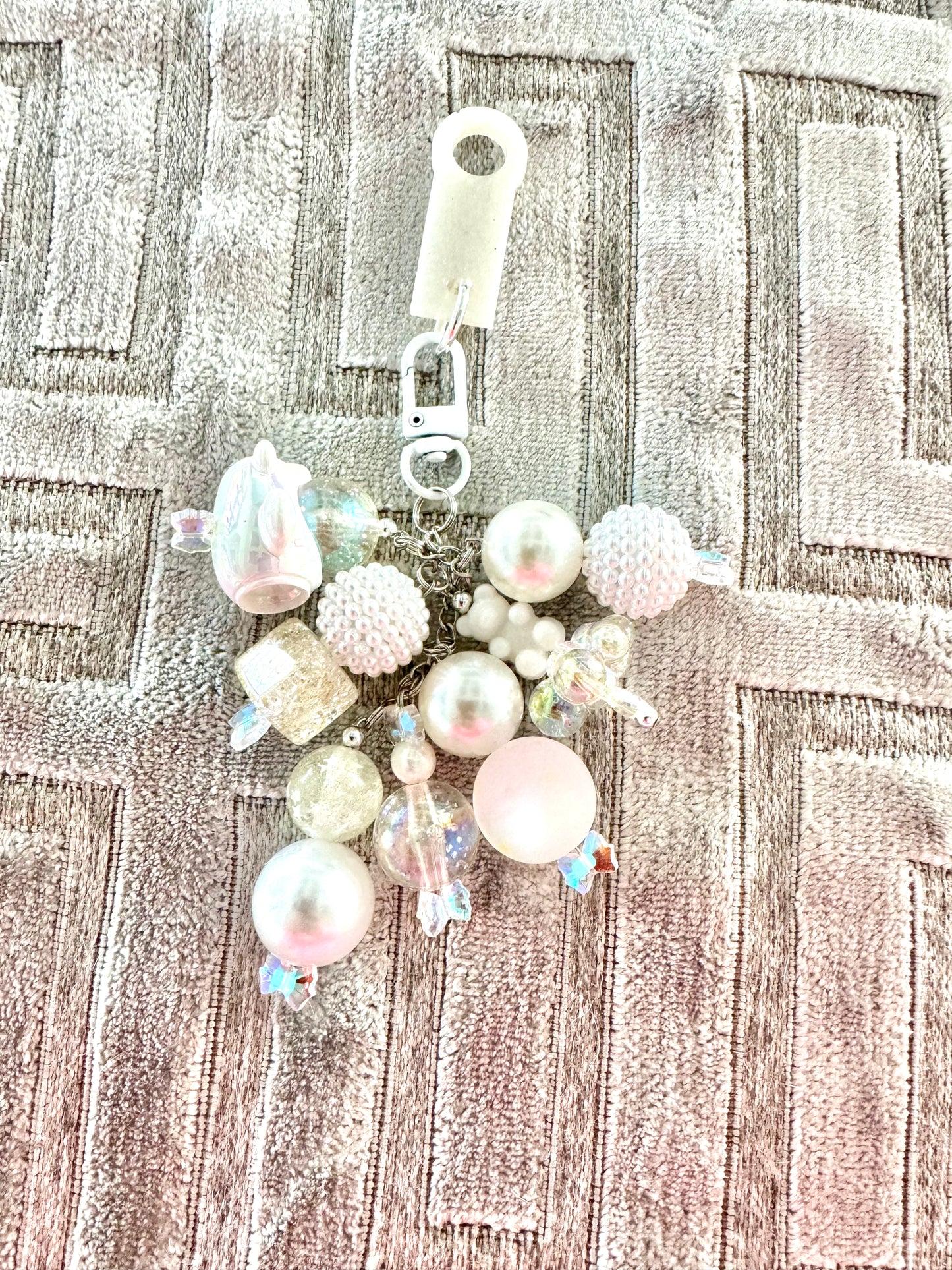 White Bauble Straw Cup Dangle Charm