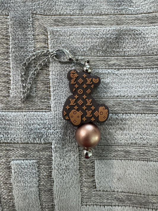 Brown Fancy Bear Cup Handle Charm