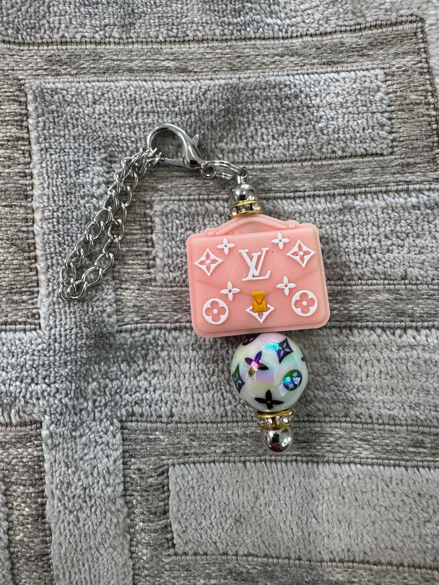 Pink Bag Cup Handle Charm Fancy Logo