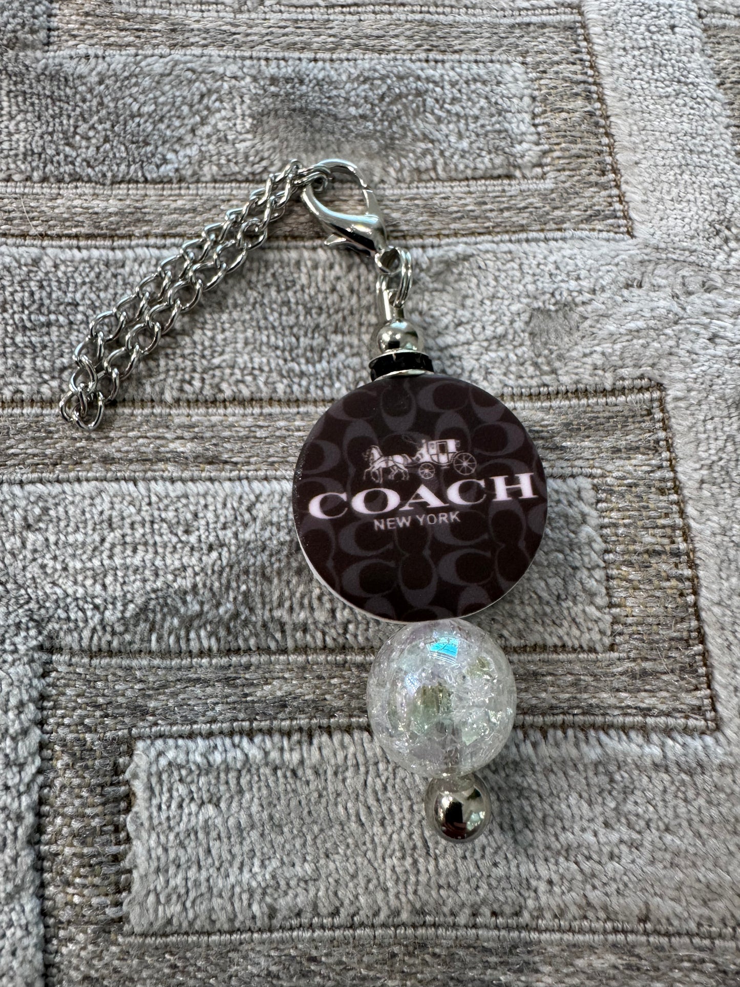 Black White Carriage Cup Handle Charm