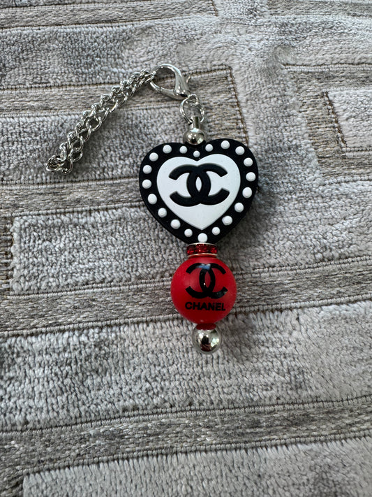 Black Red White Heart Cup Handle Charm Designer