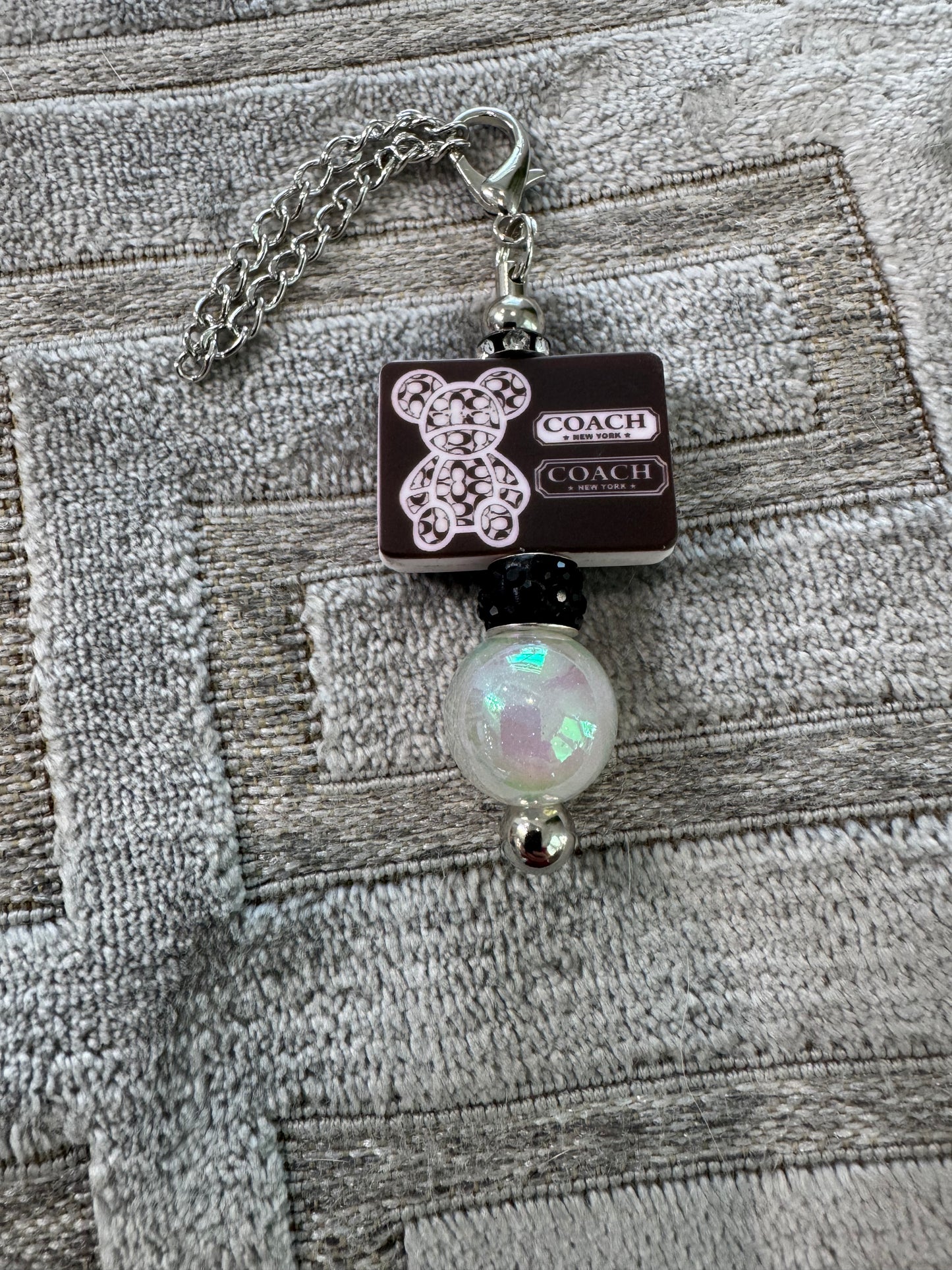 Black White Bear Cup Handle Charm Designer