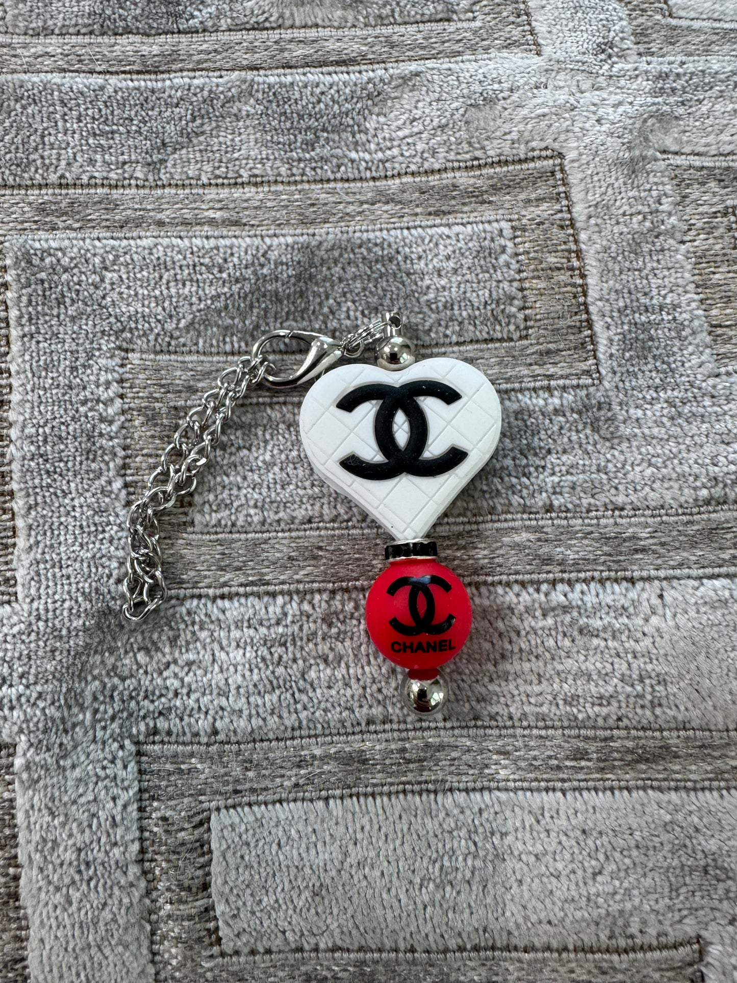 White Red Heart Logo Cup Handle Charm Fancy