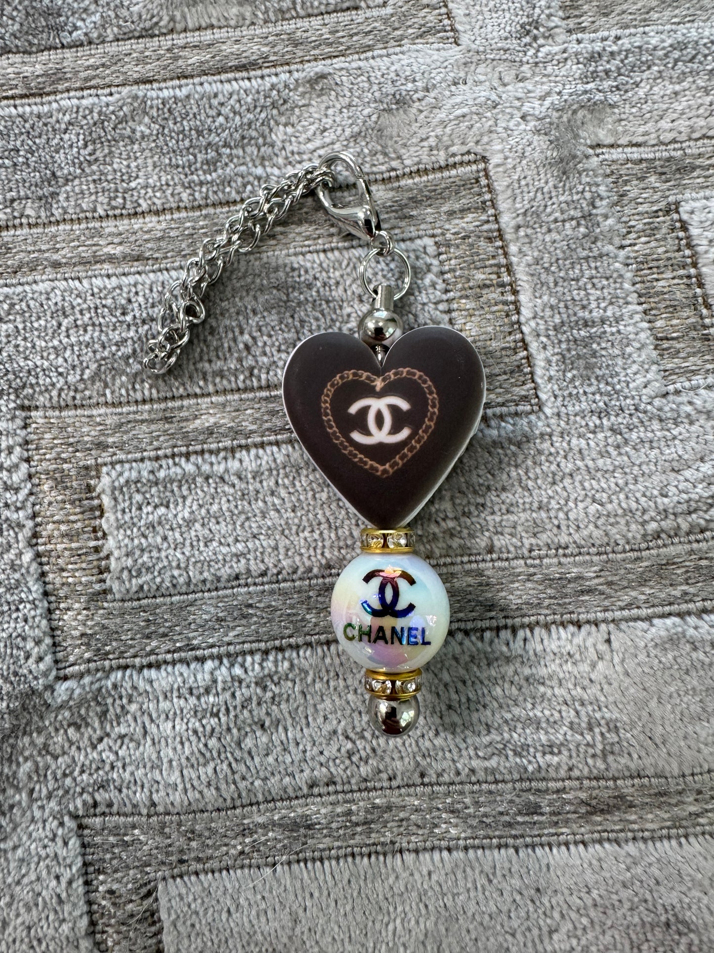 Designer Heart CC Cup Handle Charm