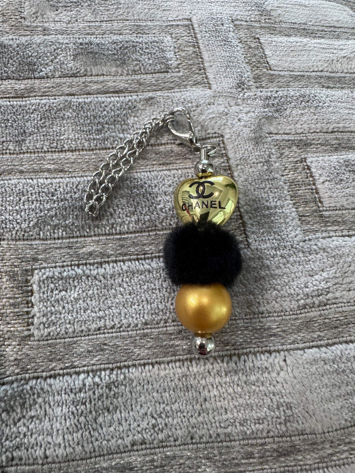 Gold Heart Designer Cup Handle Charm