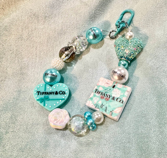 Blue Aqua Cell Phone Charm Bag Charm
