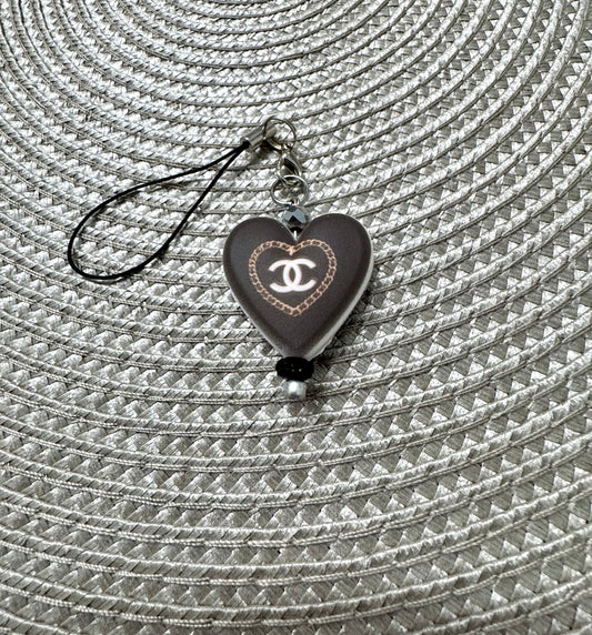 Heart Cell Phone Bag Charm