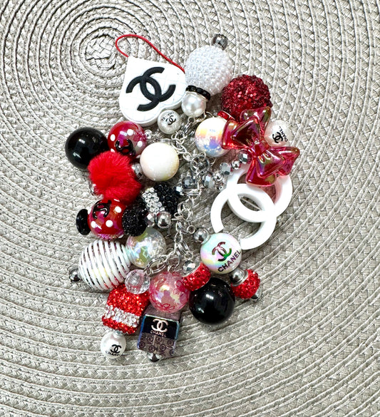 Cell Phone Charm Red White Black
