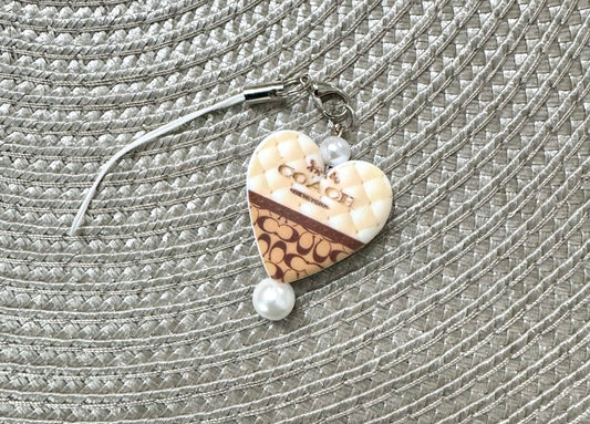 Brown Purse Cell Phone Charm