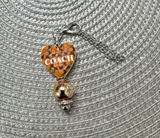 Brown Heart Cup Bag Charm