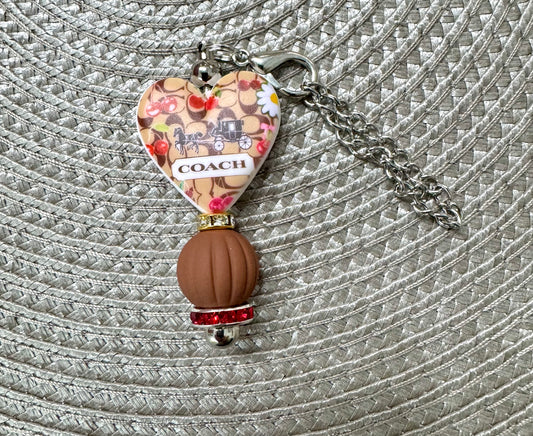 Brown Heart Cherry Heart Cup Charm
