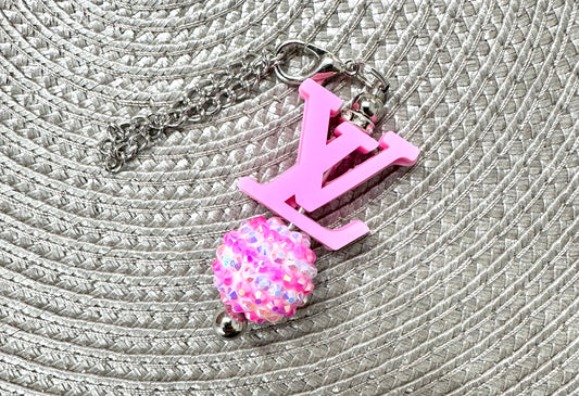 Pink Letter Cup Charm