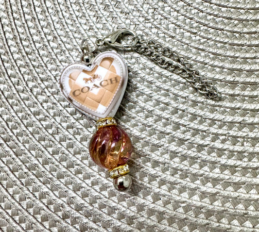 Brown Heart Bag Cup Charm