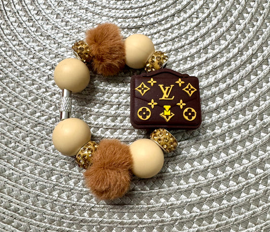 Purse Bag Cup Charm Brown