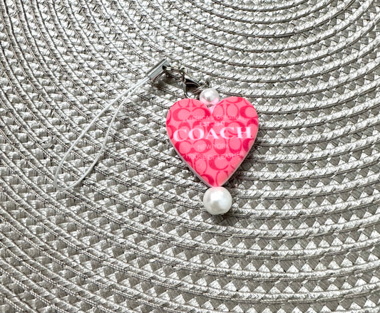 Cell Phone Heart Purse Charm