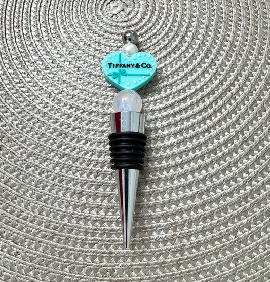 Wine Bottle Topper Blue Heart