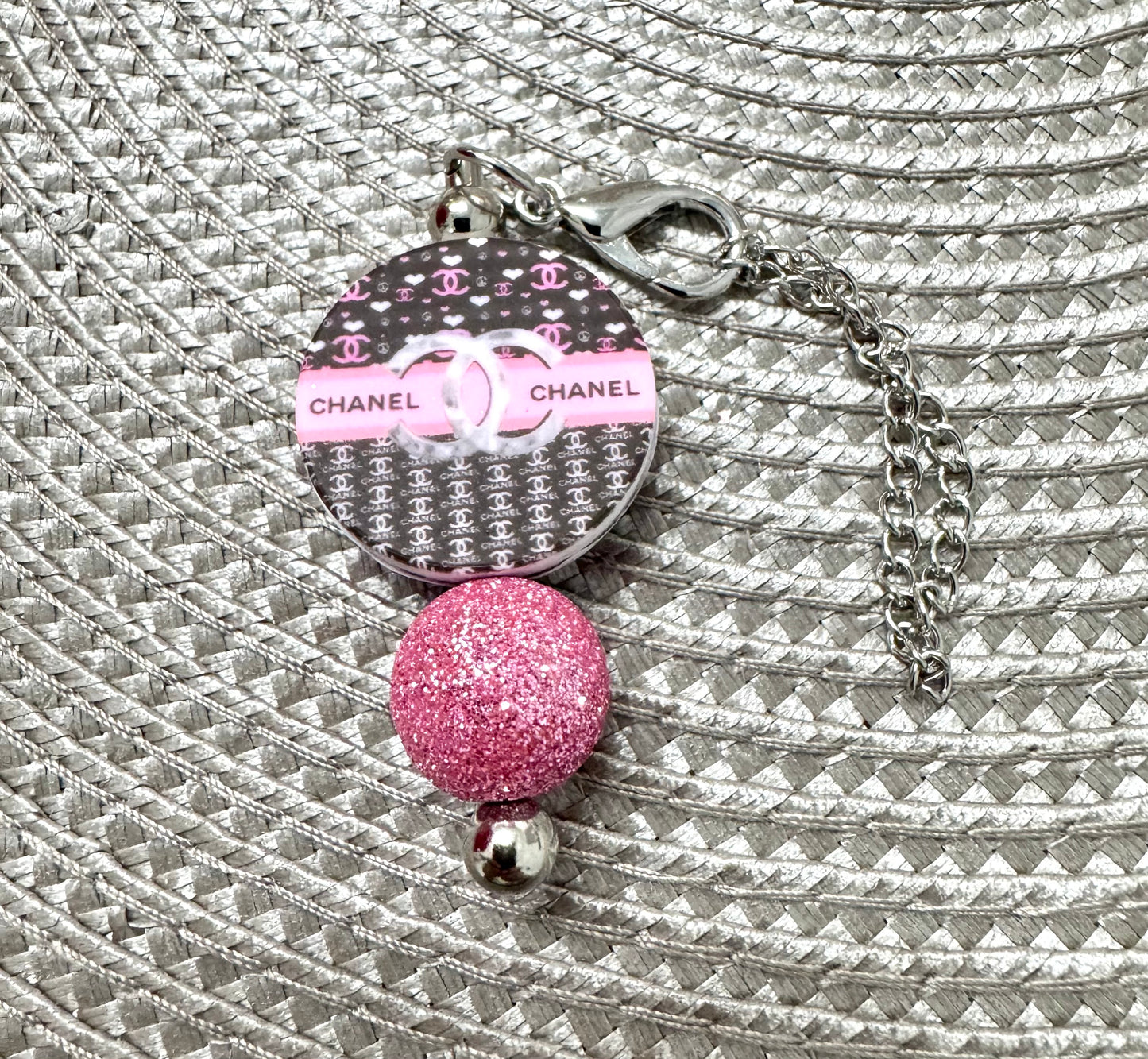 Pink Black Cup Charm