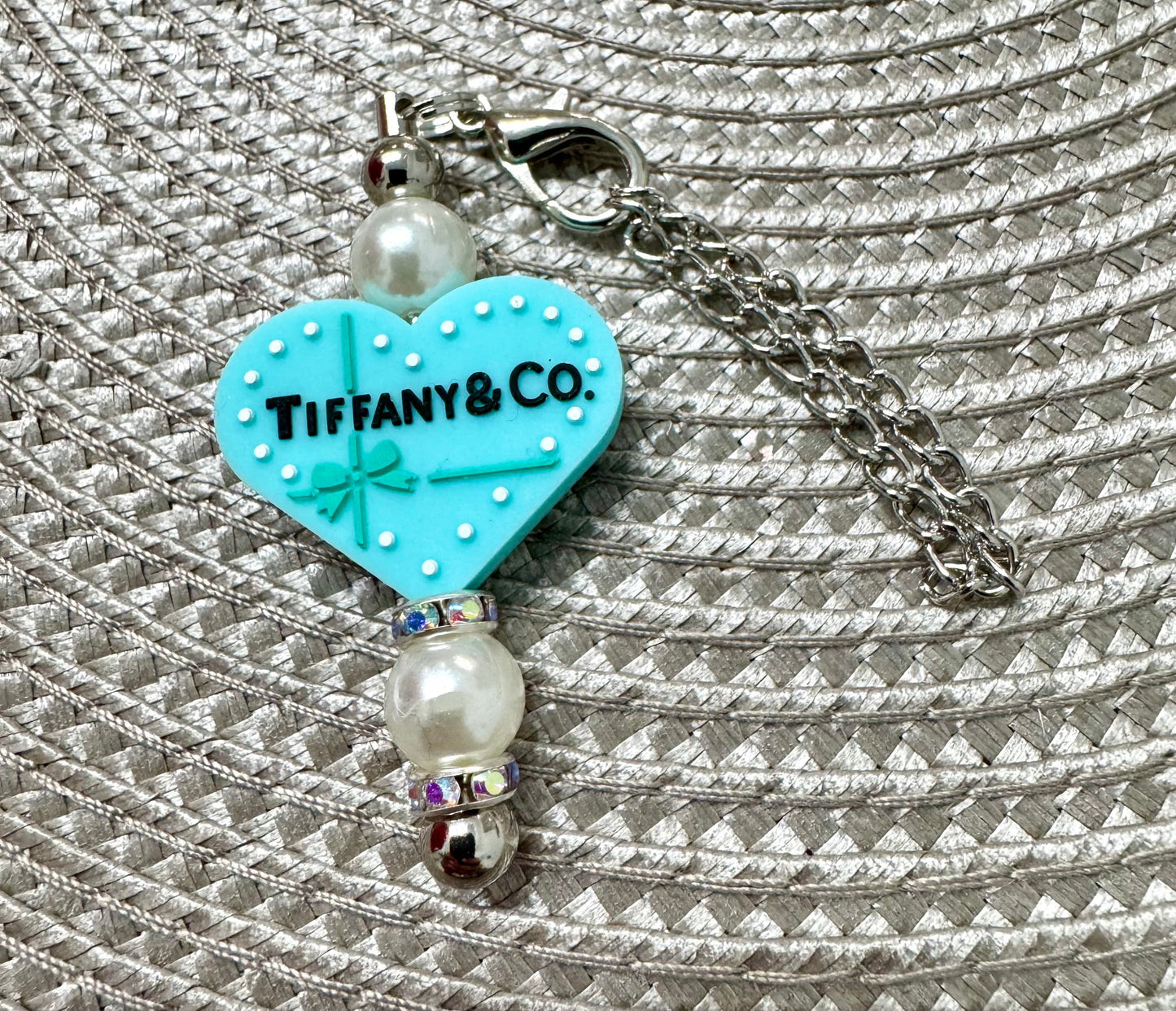 Mint Heart Bag Cup Charm Pearl