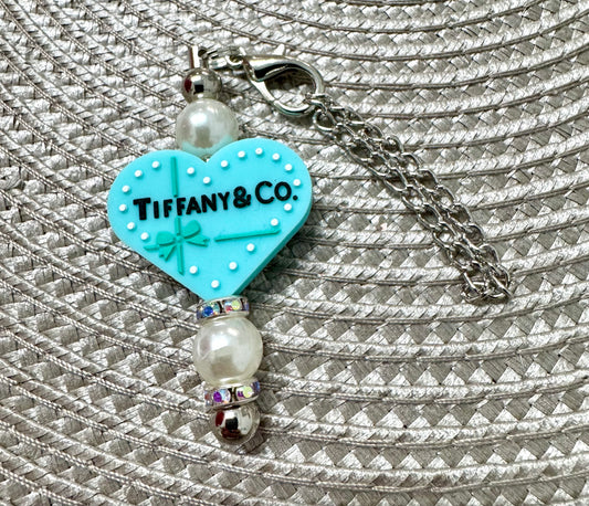 Mint Heart Bag Cup Charm Pearl