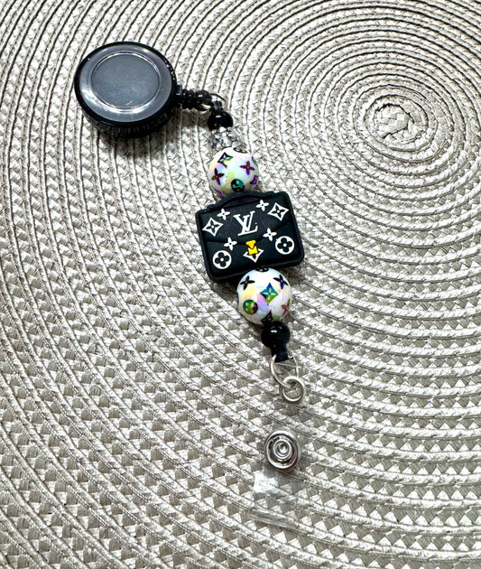 Black White Purse Lanyard