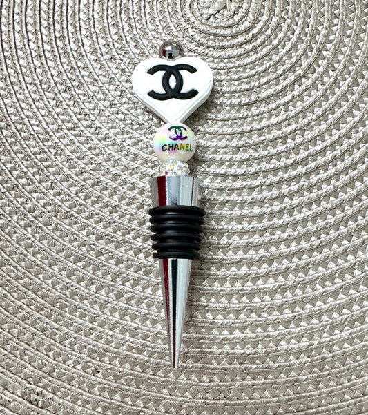 White Heart Wine Bottle Topper