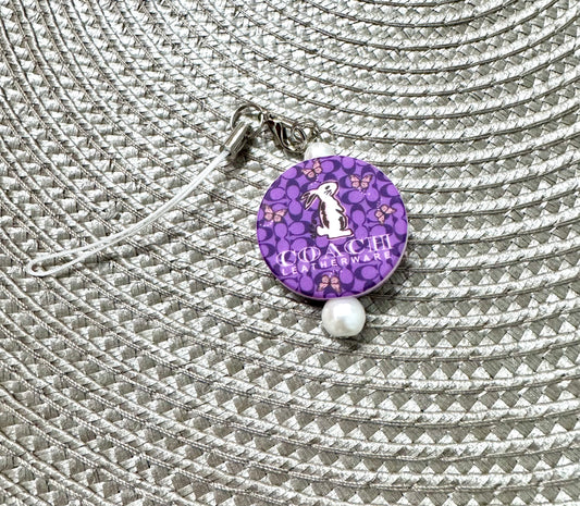 Purple Bunny Purse Cell Phone Charm