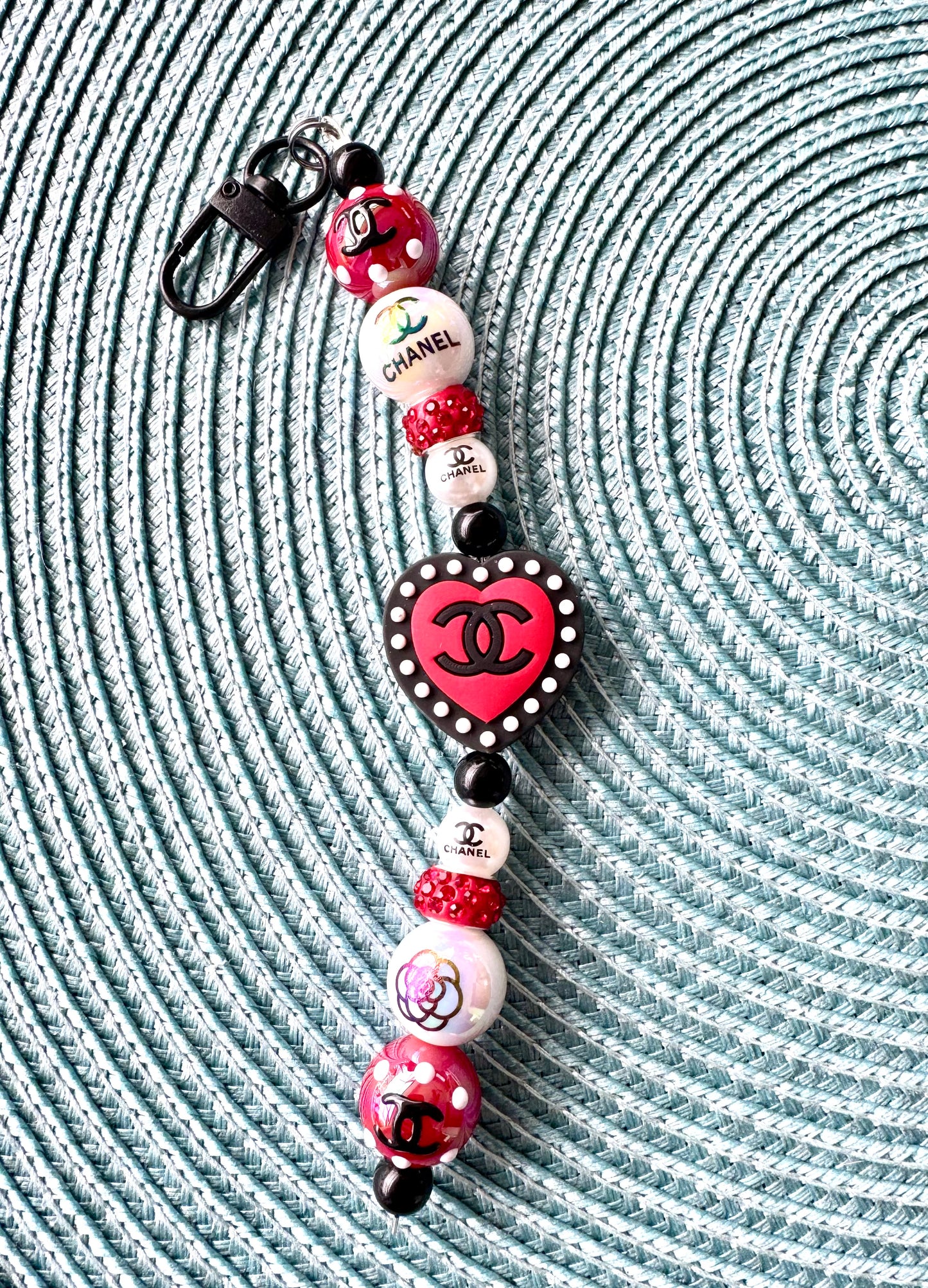 Red Black Cell Phone Charm Strap
