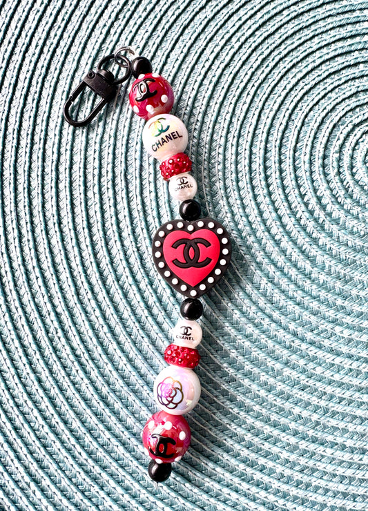 Red Black Cell Phone Charm Strap