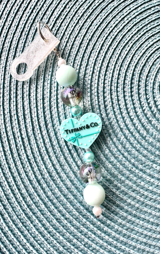 Mint Heart Straw Cup Charm