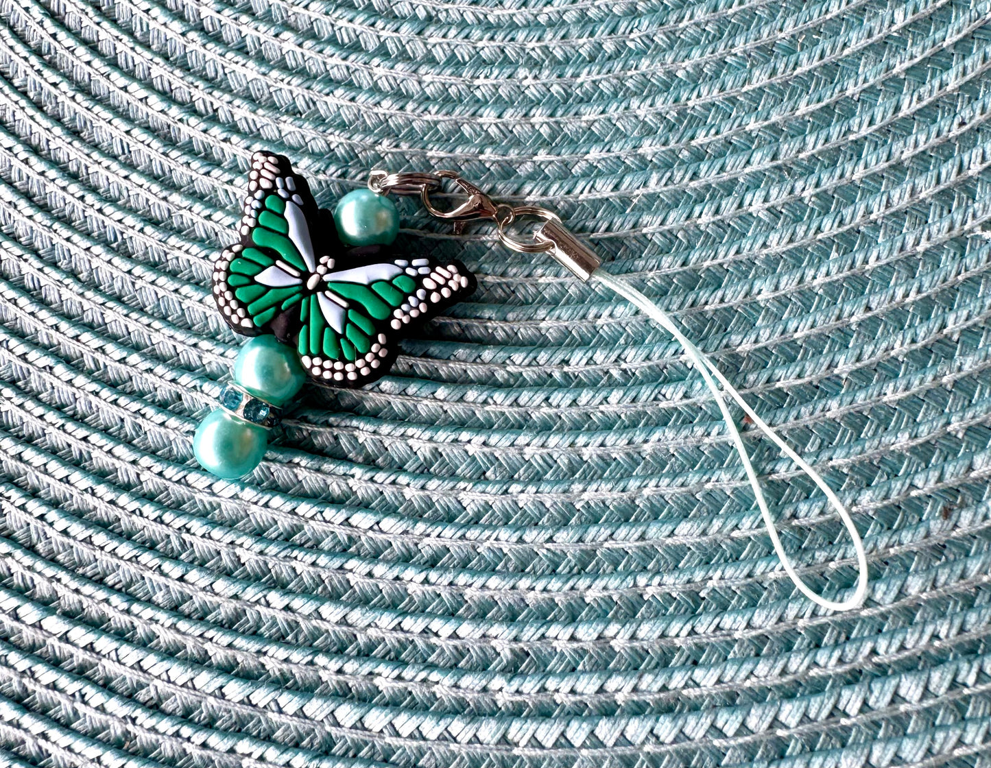 Green Butterfly Cell Phone Charm